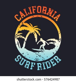 Surf, surfing, water sport poster illustration template