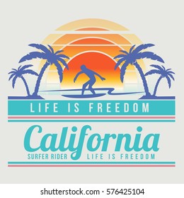 Surf, surfing, water sport poster illustration template