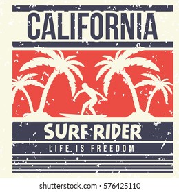 Surf, surfing, water sport poster illustration template