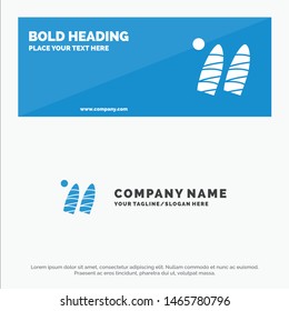 Surf, Surfing, Water, Sports SOlid Icon Website Banner and Business Logo Template. Vector Icon Template background