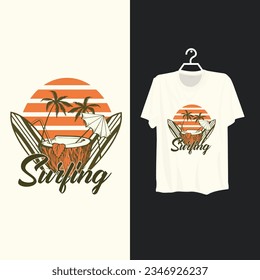 Surf t shirt template design.