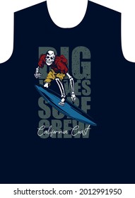 Surf  text with vector illustrations. For t-shirt prints and other uses.