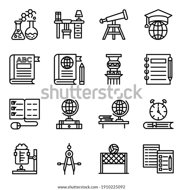 Surf through this wide range of icons of\
education offered in linear style. Each line icon in this pack is\
unique, different and creatively designed to make your projects\
more user friendly.