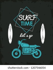 Tarjeta de tiempo de surf