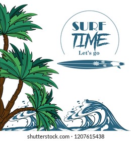 surf time theme poster