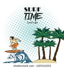 surf time theme poster