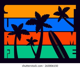 Surf Time T-shirt Typography Graphics, Vector Illustration