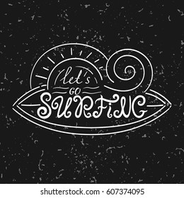 Surf t-shirt design print vector isolated. Unique typography background in vintage style for clothing apparel, longboard sticker, sport poster, banner or flyers.