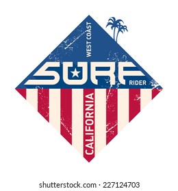 Surf t-shirt vector design. Vector illustration.