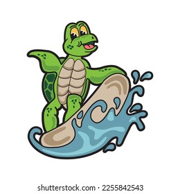 Surf Turtle.mascot design.logo
cartoon vector Illustration svg