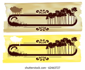 surf two horizontal banner with paper background
