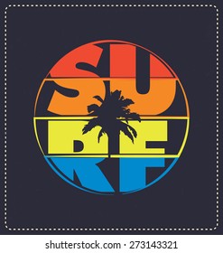 Surf - Typographic Design - Classic look ideal for screen print shirt design