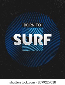 Surf typography with circle art typography poster concepts