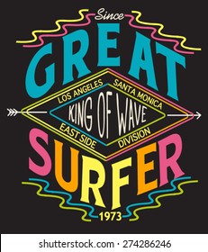 surf typography design
