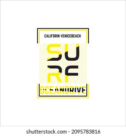 surf  typography design t-shirt vector