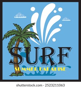 surf typography slogan illustration for print t shirt vector art