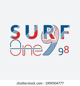 Diseño gráfico de camisetas de tipografía de surf, ilustración vectorial artística, diseño artístico creativo de buen aspecto