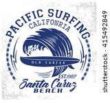 Surf typography, t-shirt graphics, vectors