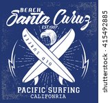 Surf typography, t-shirt graphics, vectors