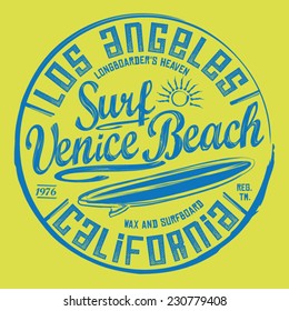 Surf typography, t-shirt graphics, vectors 