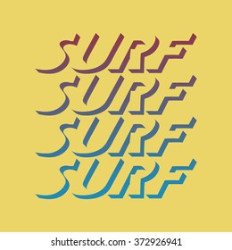 Surf typography, t-shirt graphics, vectors.