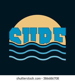 Surf typography, t-shirt graphics, vectors.