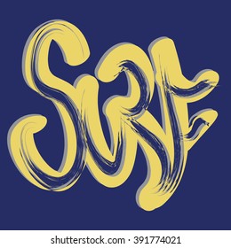 Surf typography, t-shirt graphics, vectors.