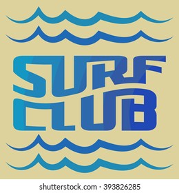 Surf typography, t-shirt graphics, vectors.