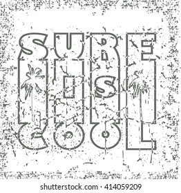 Surf typography, t-shirt graphics, vectors.