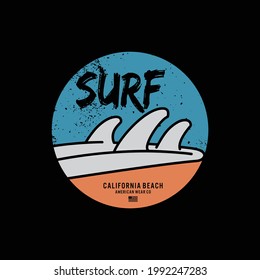 surf typography vector illustration, the design for t-shirts, hoodies,banner,logo etc
