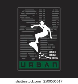 surf urban design typography vector illustration