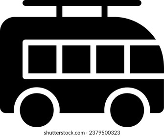 surf van glyph icon illustration vector
