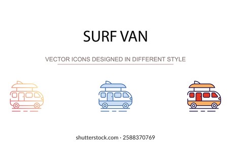 Surf Van icon design with white background stock illustration