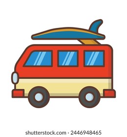 surf van icon vector illustration design template