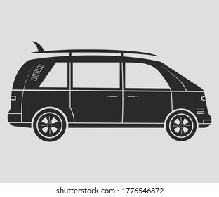 Surf Van Vector Design Illustration Symbol Icon Car 