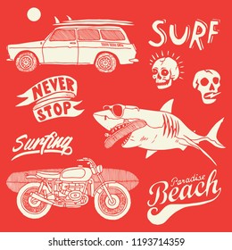 Surf vector clipart Print