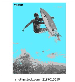 surf vector editablefor poster or prints