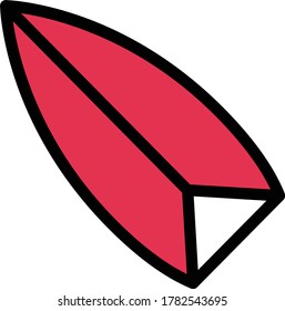 surf vector flat color icon 