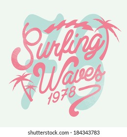 Surf Vector Graphic for apparel - T shirts