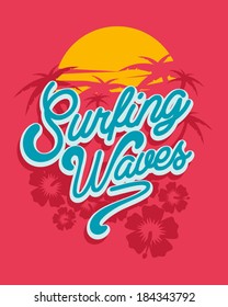 Surf Vector Graphic for apparel - T shirts