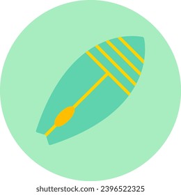 Surf Vector Icon Flat Circle Style