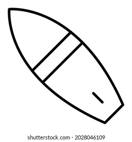 Icono De Esquema Del Vector De Surf Aislado En Fondo Blanco

