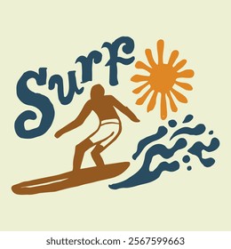 Surf vector print design illustration