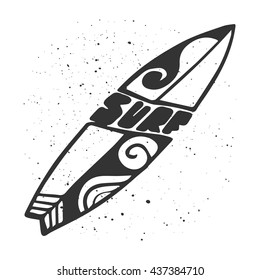 Surf Vector Print. Surfboards decorated design. Summer print.
