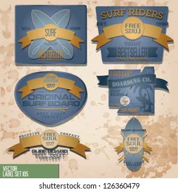 surf vintage label set
