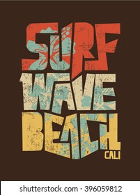 surf. vintage surf print. tee graphic design