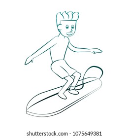 Surf Water sport on blue lines