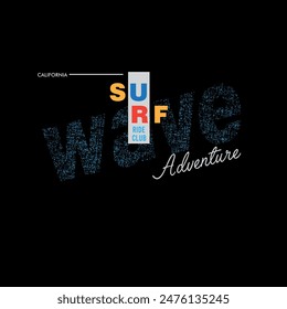 Surf Wave california adventure typography summer beach graphic tee