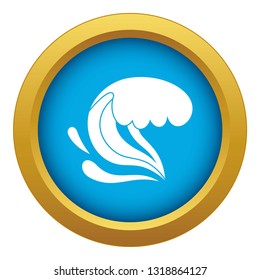 Surf wave icon blue vector isolated on white background for any design