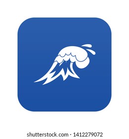 Surf wave icon digital blue for any design isolated on white vector illustration